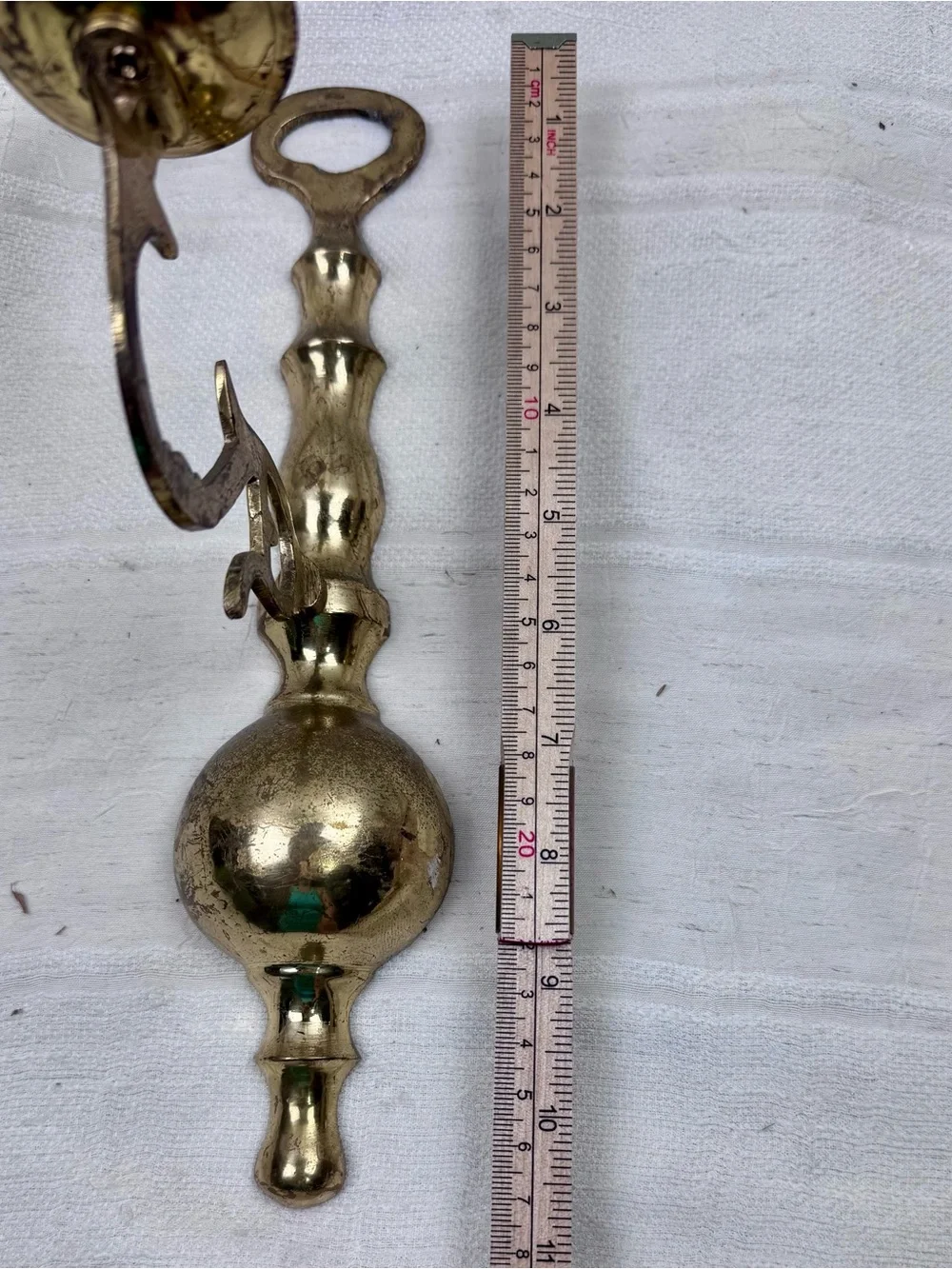 VTG Kirkland Lacquered Brass Wall Sconce Candle Stick Holders Colonial Revival 2